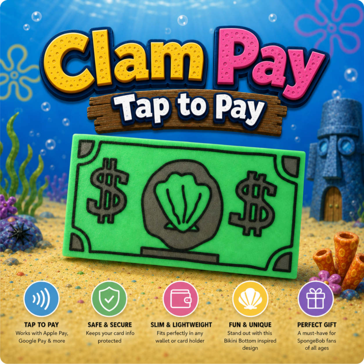 ClamPay™ Tap to Pay Shell Dollar
